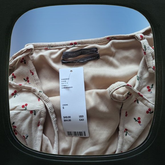 nwt uo cherry print mini dress - Picture 3 of 3